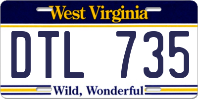 WV license plate DTL735