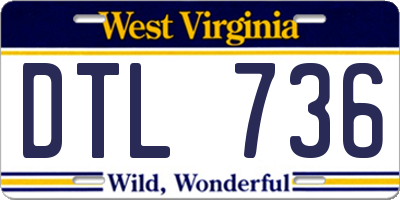 WV license plate DTL736