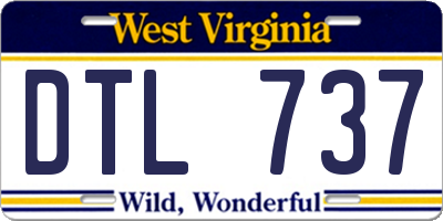 WV license plate DTL737