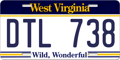 WV license plate DTL738