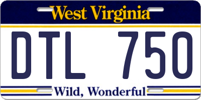 WV license plate DTL750