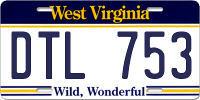 WV license plate DTL753