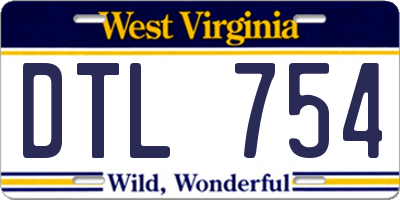 WV license plate DTL754