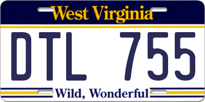 WV license plate DTL755