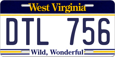 WV license plate DTL756