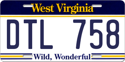 WV license plate DTL758