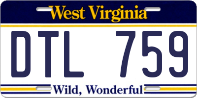 WV license plate DTL759