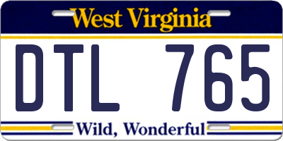 WV license plate DTL765