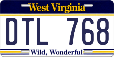 WV license plate DTL768
