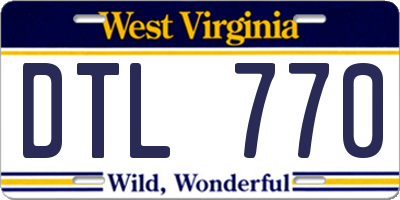 WV license plate DTL770