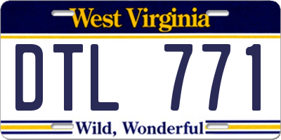 WV license plate DTL771
