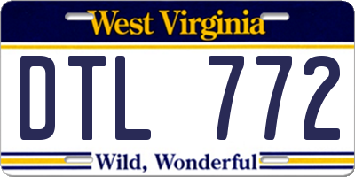 WV license plate DTL772