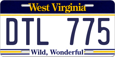 WV license plate DTL775