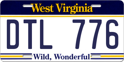 WV license plate DTL776