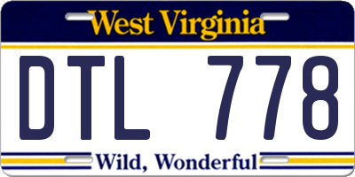 WV license plate DTL778