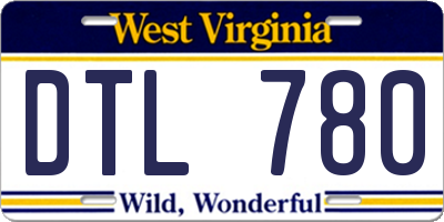 WV license plate DTL780
