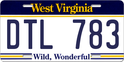 WV license plate DTL783