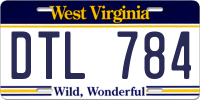 WV license plate DTL784