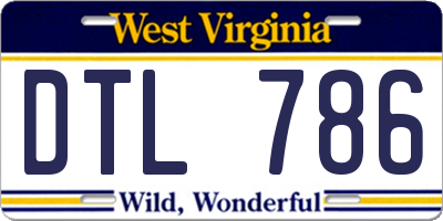 WV license plate DTL786