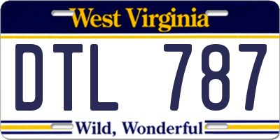 WV license plate DTL787