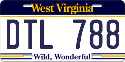 WV license plate DTL788
