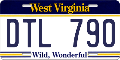 WV license plate DTL790