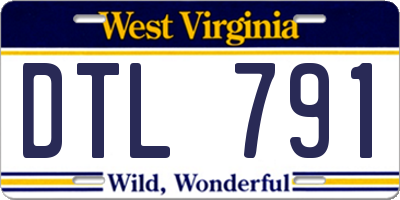 WV license plate DTL791