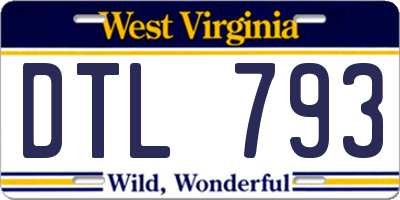 WV license plate DTL793