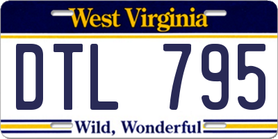 WV license plate DTL795