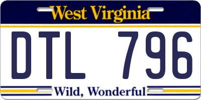 WV license plate DTL796