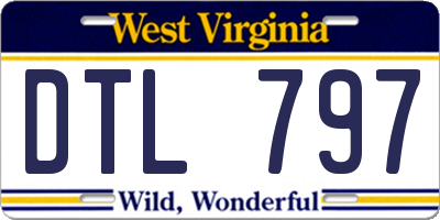 WV license plate DTL797