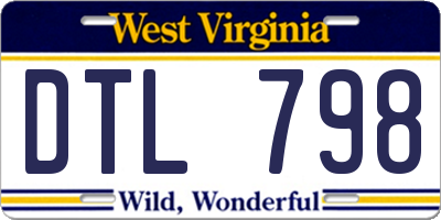 WV license plate DTL798