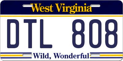 WV license plate DTL808
