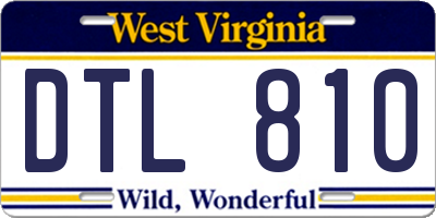 WV license plate DTL810