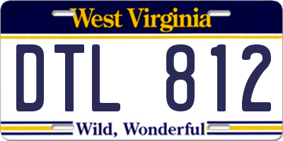 WV license plate DTL812