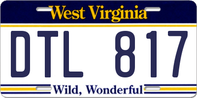 WV license plate DTL817