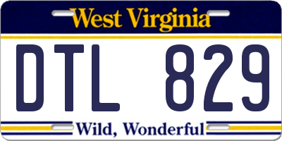 WV license plate DTL829