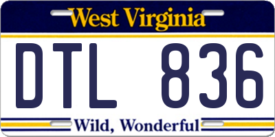 WV license plate DTL836