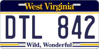 WV license plate DTL842