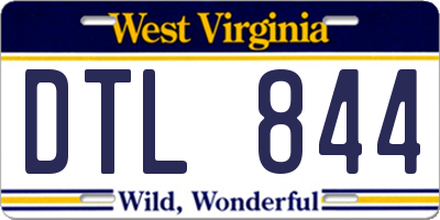 WV license plate DTL844