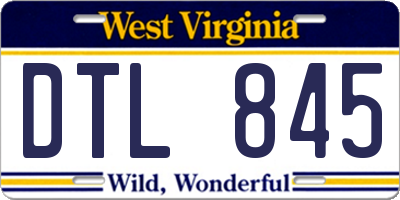 WV license plate DTL845