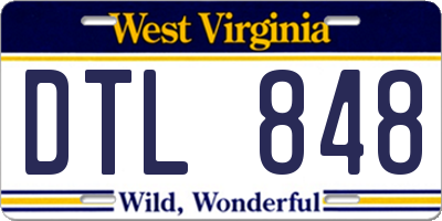 WV license plate DTL848