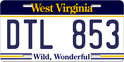 WV license plate DTL853
