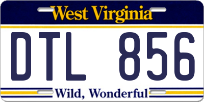 WV license plate DTL856
