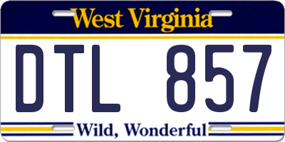 WV license plate DTL857