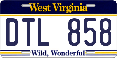 WV license plate DTL858