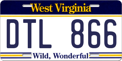 WV license plate DTL866