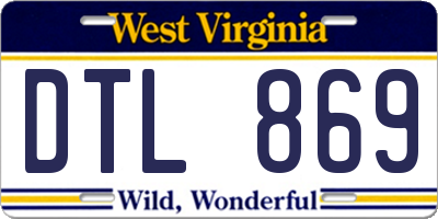 WV license plate DTL869