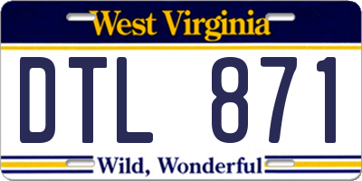 WV license plate DTL871