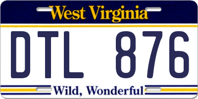 WV license plate DTL876